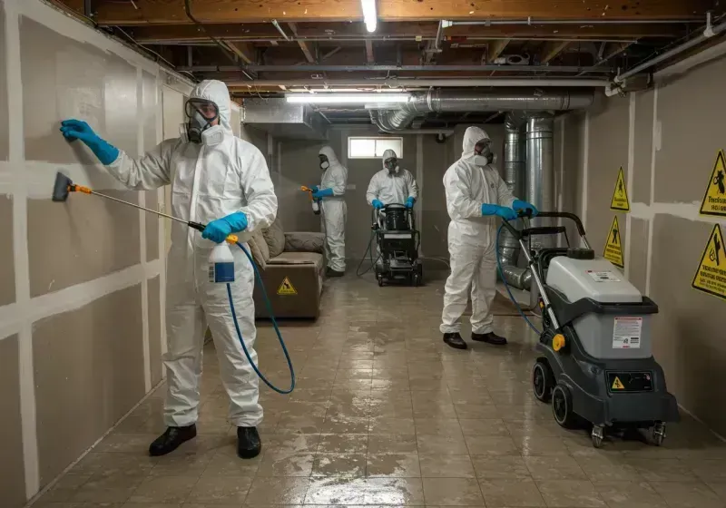 Basement Moisture Removal and Structural Drying process in Waveland, MS